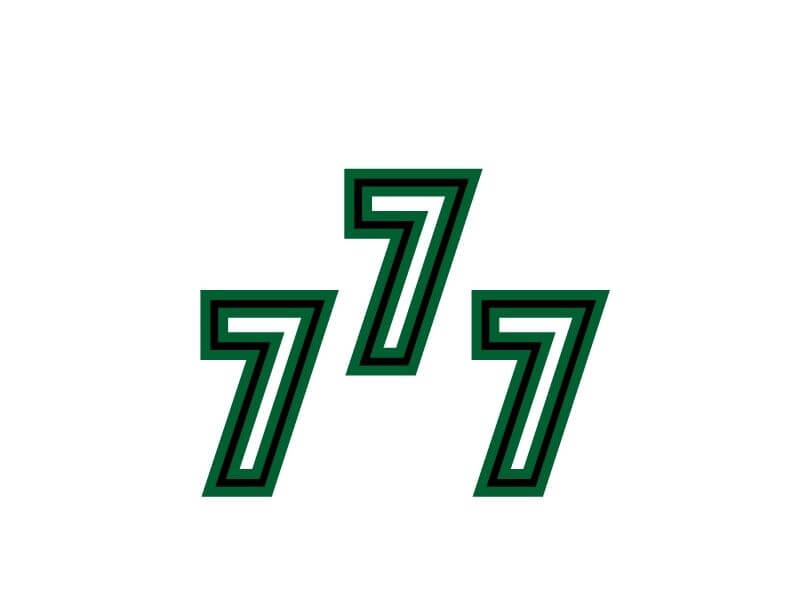 Disegno 777 nero, verde e bianco