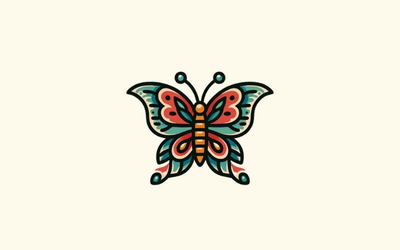 Un tatuaggio da polso con farfalla in stile tradizionale.