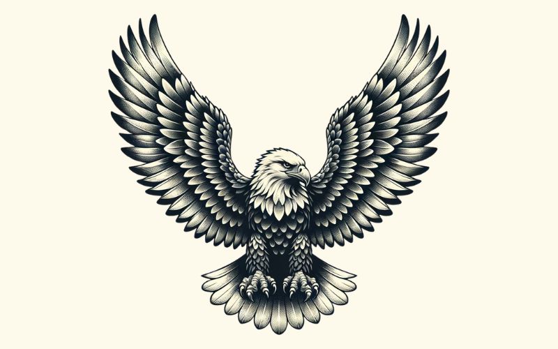 Un diseño de tatuaje de águila de estilo realista.