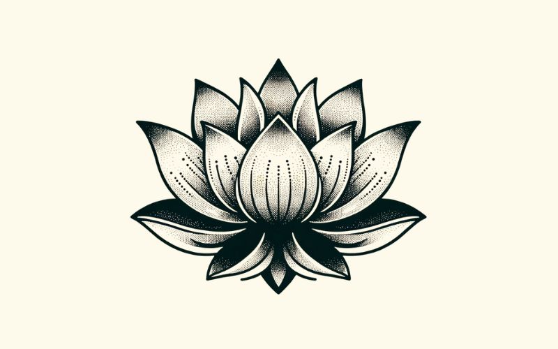 Un tatouage de doigts en forme de lotus. 